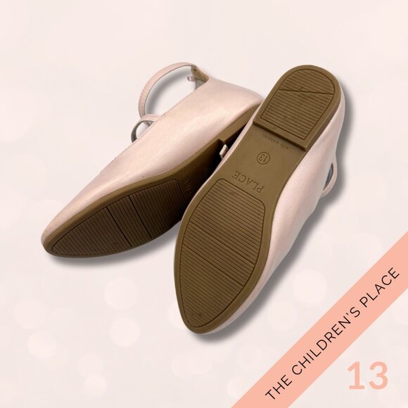 The Children's Place Girls’ Dress Shoes Size 13 – Blush Pink Double Strap Flats - Picture 5 of 8